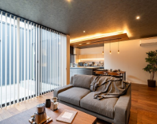 間接照明が美しく灯る平屋の家